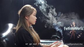 Chain Smoking Asian Girl Interview: Deep Inhales & Heavy Cigarette Exhales — YANG1 4K