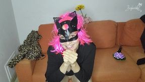 the kitten with big natural tits masturbates thinking about the big cock #5