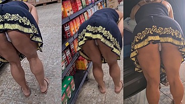 Domingão dia de fazer compras e também é dia de exibicionismo no supermercado