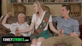 Stepfather Encourages Stepson To Bang His Girl Scout Stepsister