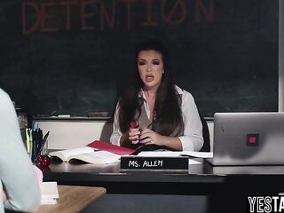 Curvy pervert mother I'd like to fuck teacher makes her students screw in front of her