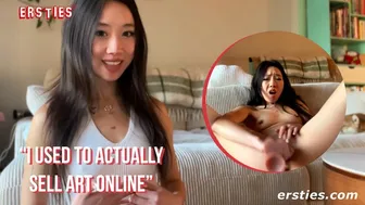 Cute German babe Mishka edges her shaved pussy until using a dildo