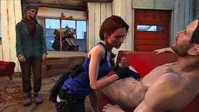 Jill Valentine Teases Lover with Sensual Blowjob Hands-on Pleasure in Hot 3D Fantasy