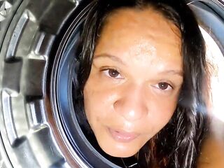 I Got Stuck in the Washing Machine My Black Ramrod Stepson Took Advantage and Fucked Me