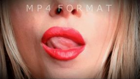 Messy Scarlet Red Lipstick Lip Smelling (HD) MP4