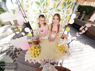 VR Bangers: Hawt Women In Pink Pants Bang U After A Glass Of Limonade In A FFM 3some