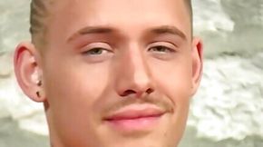 UK twink Danny J masturbates and cums after an interview