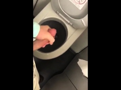 Cute twink guy jerking off in the toilet