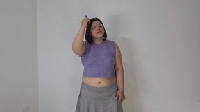 Stretching exercises and combing my hair