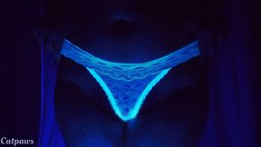 Blacklight Lace Thong Tease & Cum