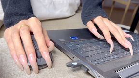 #135 - Writing on keyboard with my long nails