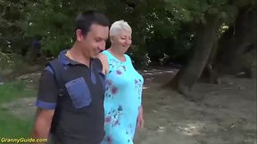 Public beach booty call with stepson and crazy BBW MILF