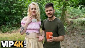 Naughty Greta Foss & Janet Alfano moan in public while getting doggystyled by Lucas & Steve Q