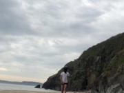 empty BEACH for a GOOD WANK ** phone battery died - No Cumshot **