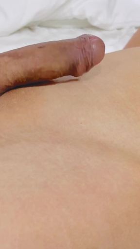 Captivating moment from &quot;No hand cum shot twice - asian big uncut foreskin&quot;