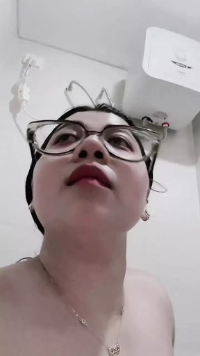 Masturbating in the bathroom, briefly going straight out
