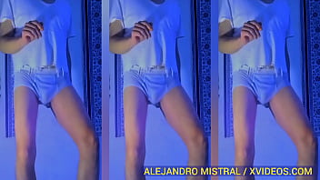 V&iacute_deo fetiche en trusa azul Alejandro Mistral