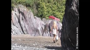 Big Boob Blonde Snatches Watched on the Beach