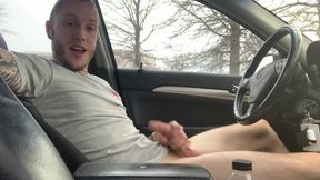 White boy blows a fountain yam-sized in car