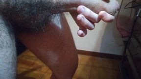 Slow Solo Teasing Hand job And Strong Orgasm