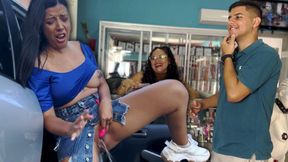 My boyfriend takes me to a sex shop and buys me a vibrator so that I masturbate in public ????