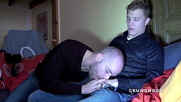 French twink fucked bareback and creampied by straight boy curious big cock