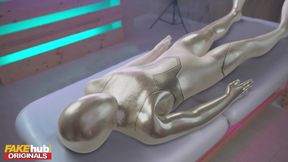 Fakehub - Male Sex Robot unfolds his massive organic dong to fuck the super hot Ebony Professor