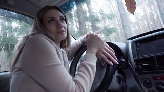 Gorgeous Hot Blonde Real Sex Into Car In Forest