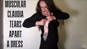 Muscular Claudia Tears Apart a Dress mp4