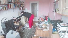 Cleaning cluttered room