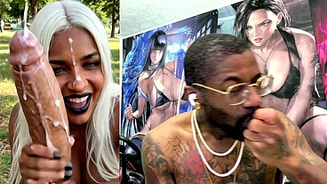 X-Men Storm Jerking Off A Large BWC Cock Until He Cums Hard, AI Generated