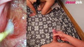 Glory Asshole Fuck with Endoscope Hot Cumstorm Covers His Face During Cunnilingus Jessijek