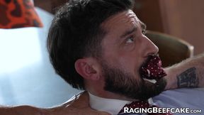 Kit Corrigan swallows the cocks of Jarrod James and Greg Dixxon