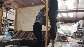 Dad in the background while friend sucks my cock!