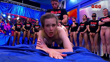 GGG GANGBANG - BRITISH BITCH DOUBLE VAGINAL AND CUM SWALLOW