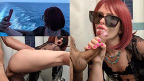 CUM ON BOARD &mdash;  FUCK! Fucked in the PUBLIC TOILET of the BOAT!