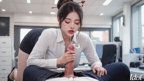 sexy secretary helps relive stress by blowjob...[ai]