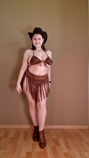 New Cowgirl Toy - Fringed Lingerie & First Ride (pt1)