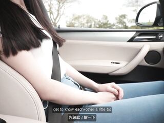 1st Date with Nice-looking Oriental student ends in Wild Car Sex
