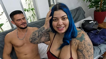 Latina beauty explores her juicy booty with a big cock