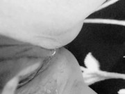 Latina rubbing masturbating little pussy close up alone black and white filter