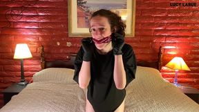 black nitrile glove panty gag orgasm bts miniclip