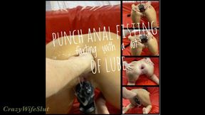 CrazyWifeSlut punch anal fisting farting till huge gapes