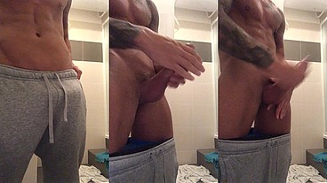 I take down my pants and show you how to give a good handjob.
