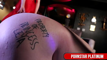 A Huge Cock Fucks Blonde Leya Falcon&#039_s Pink Holes Bareback!