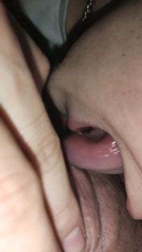 True amateur He licks my shaved pussy and plays with my big clit!