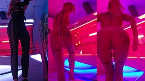 dans la cabine uv je te montre la trace de bronzage de mon string