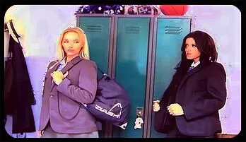 Fiona G & Hayley-Marie: Locker Room Seduction – College Uniform Fantasy