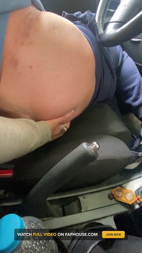 Fingering His Ass in Car