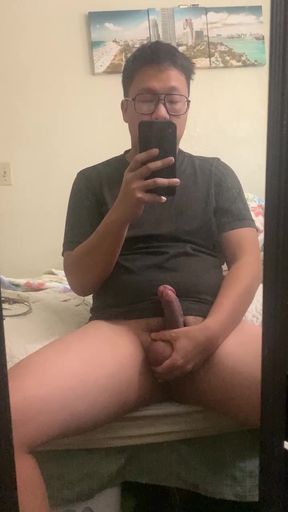 Solitary college student wanks her pristine edge